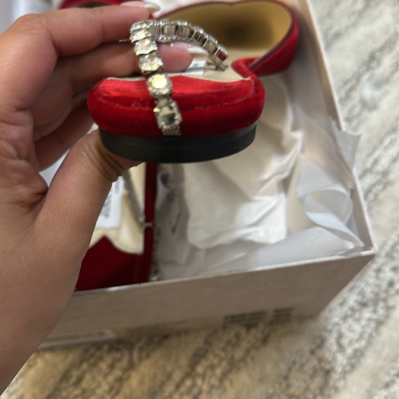 BRAND NEW JIMMY CHOO RED VELVET SAEDA FLATS SIZE 9.5 - Picture 7 of 7
